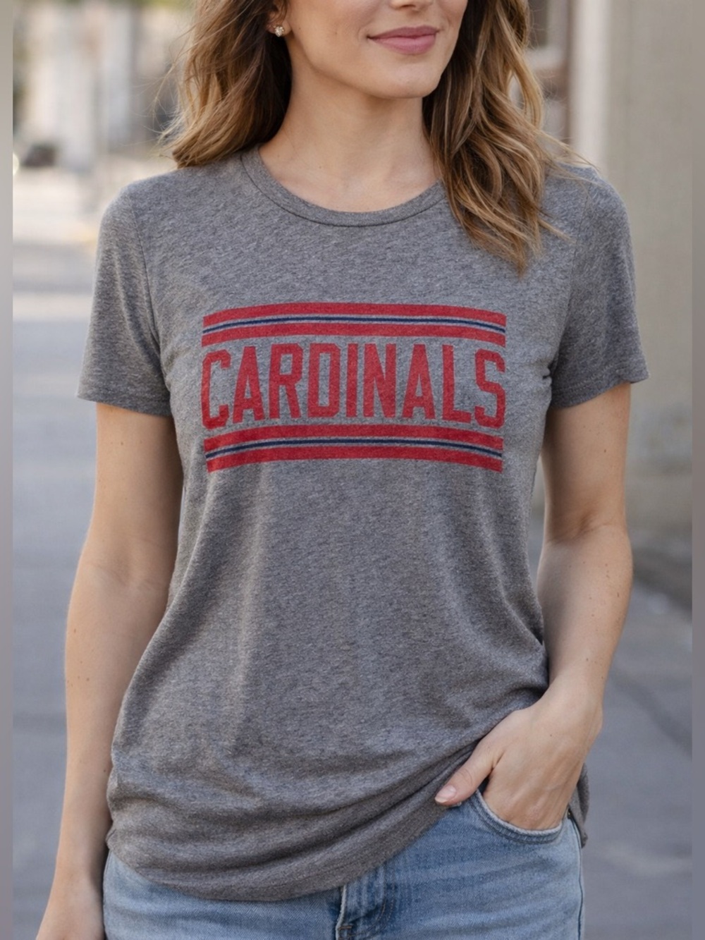 Tailgate size small MLB St Louis Cardinals gray short sleeve crew neck tshirt